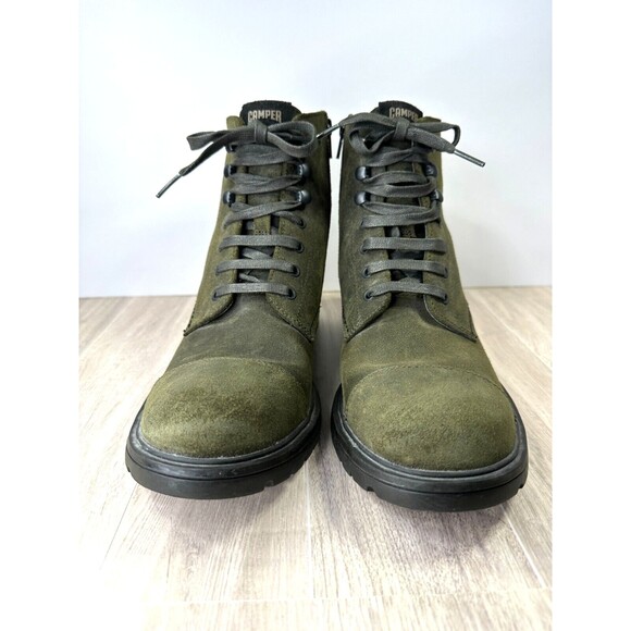 Camper Boots Men's 7 US, 40 EU green Brutus Trek #K300434 Lace Ankle zip Nubuck - Picture 3 of 14